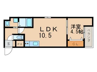 ラージヒル服部天神【3階】の間取り