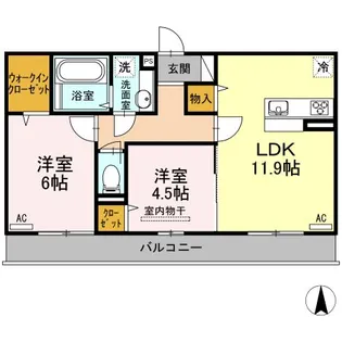 ヴィレッタ A棟【2階】の間取り
