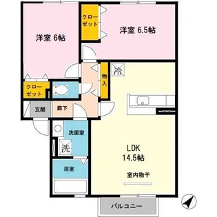コンフォール・ヴィラ B棟【2階】の間取り