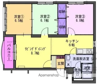 カスターニャ B【2階】の間取り