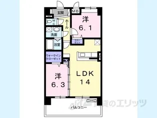 スカイピア彦根【5階】の間取り