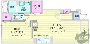 「仮称」クルール泉【1階】の間取り