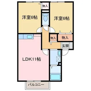 ビバーチェやまは奈【1階】の間取り