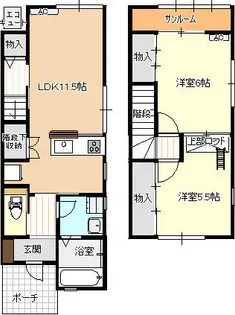 ファイン田島E棟の間取り