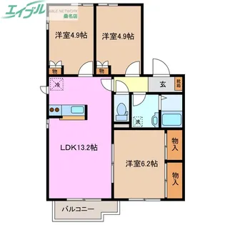 マウントクックB棟【2階】の間取り