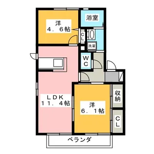 ウエストリバー E【2階】の間取り