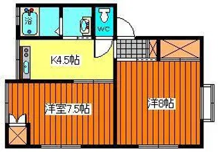 サンシティ華菜 B【2階】の間取り