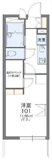 レオパレスフェリア宮内【1階】の間取り