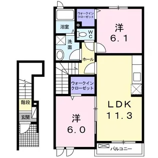 ベルコート桜B【2階】の間取り
