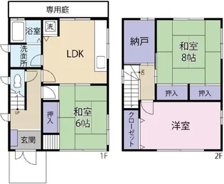 徳島県徳島市南田宮2【一戸建】の間取り