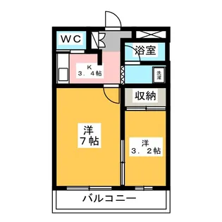 コスモマンション【2階】の間取り