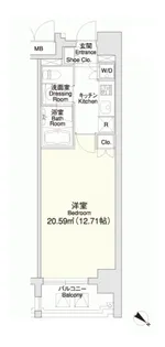 レジディア市ヶ谷II【13階】の間取り