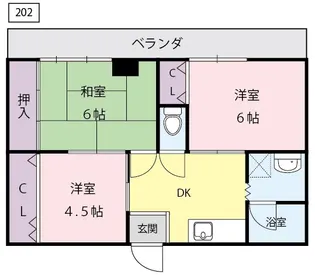 ハイツ佐野【2階】の間取り