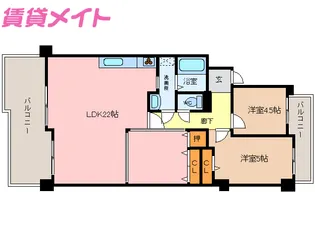 ライオンズマンション鈴鹿壱番館【8階】の間取り