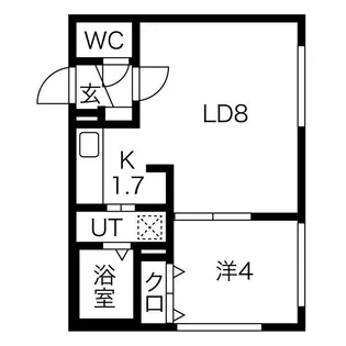 Bフラット創成川公園【5階】の間取り