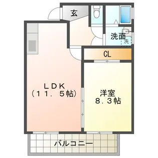 緑川マンション【4階】の間取り