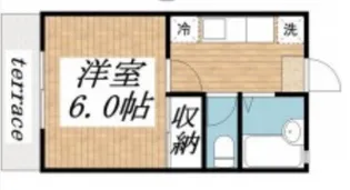 ハイツバンブーII【1階】の間取り