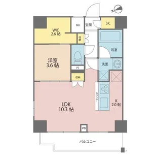 アクサスレジデンス目黒東【12階】の間取り