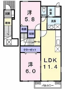 ビッグ シャトーD【2階】の間取り