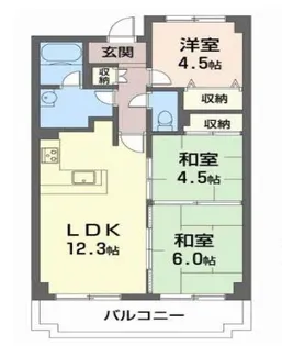 ヒュースー丘弐番館【3階】の間取り