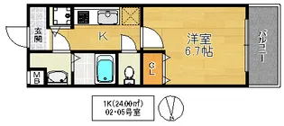 大阪府大阪市城東区諏訪1【マンション】の間取り