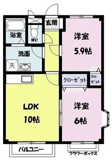 ナックニューエリールA【2階】の間取り