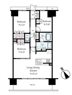 ヴェリテ大阪福島【4階】の間取り