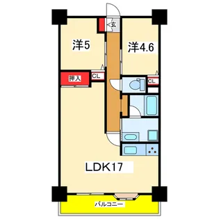 ダイアパレスシアース万代南棟【10階】の間取り