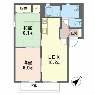 プリモアール大宮B【2階】の間取り
