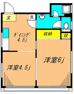 ハイツ武蔵【2階】の間取り