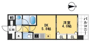 プレジオ江坂SOUTH【3階】の間取り