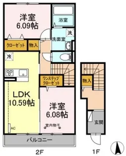 神奈川県小田原市久野【アパート】の間取り