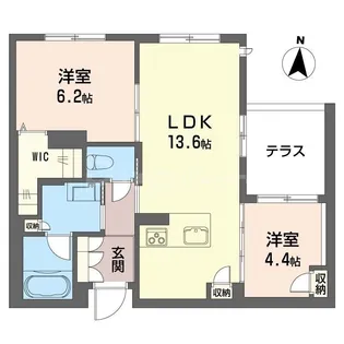 2LDKの間取り画像