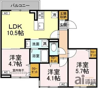 東京都中野区白鷺3【アパート】の間取り