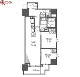 2LDKの間取り画像