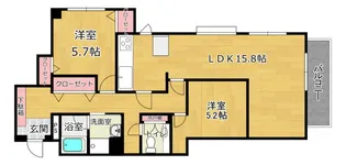 ソレイユ廣川【3階】の間取り