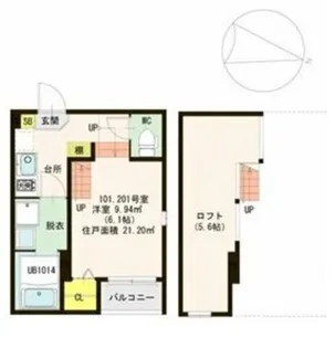 ハーモニーテラス五十人町【1階】の間取り