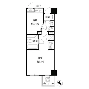 東京都港区赤坂6【マンション】の間取り