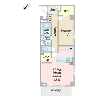 グリーンレスト日吉【1階】の間取り
