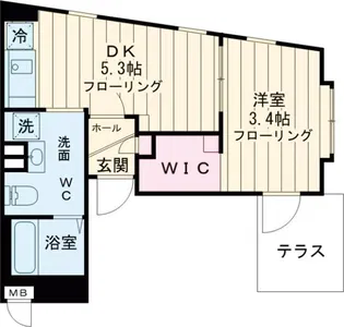 トゥールロワイヤル エルモア上北沢【1階】の間取り