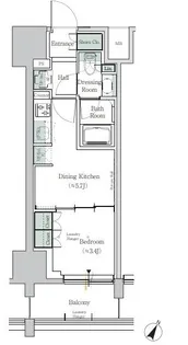 ONE ROOF RESIDENCE TAMACHI【5階】の間取り