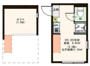 ハーモニーテラス荻窪【2階】の間取り