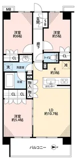センチュリー五反野【2階】の間取り