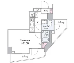 ジーベック滝野川【7階】の間取り