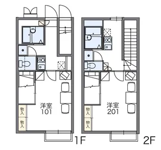 レオパレストリアノン【2階】の間取り