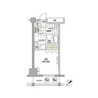 パークハビオ渋谷【8階】の間取り