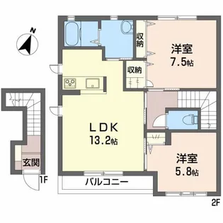 シャーメゾンWAYU A【2階】の間取り