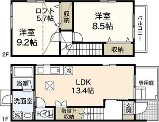 アンソレイユ II番館【1階】の間取り
