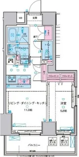 ジェノヴィア浅草IIスカイガーデン【11階】の間取り