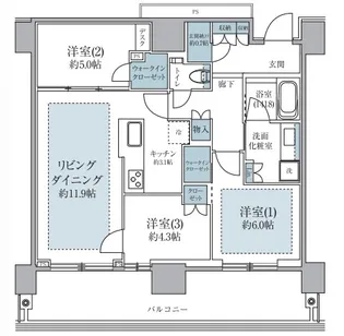 プラウドタワー目黒MARC【29階】の間取り